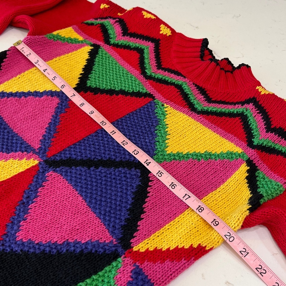 Vintage In Charge Retro Colorblock Geometric Knit Sweater - Picture 6 of 7